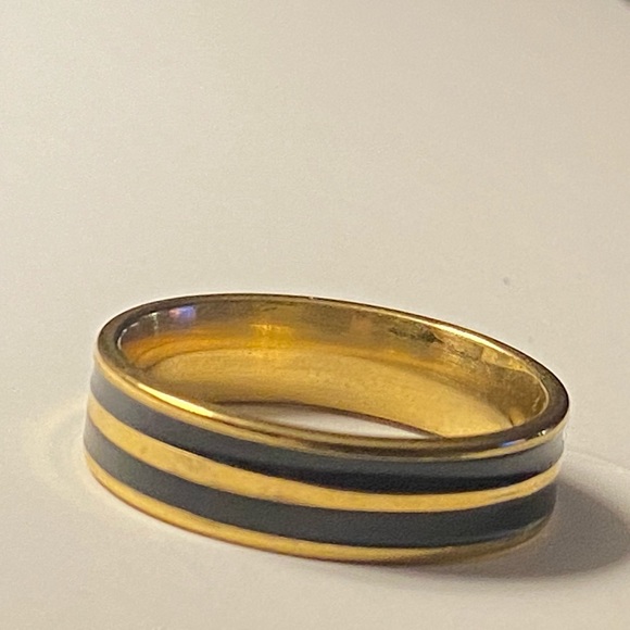 3/25 Stainless Steel Band Ring wedding black - Picture 3 of 16